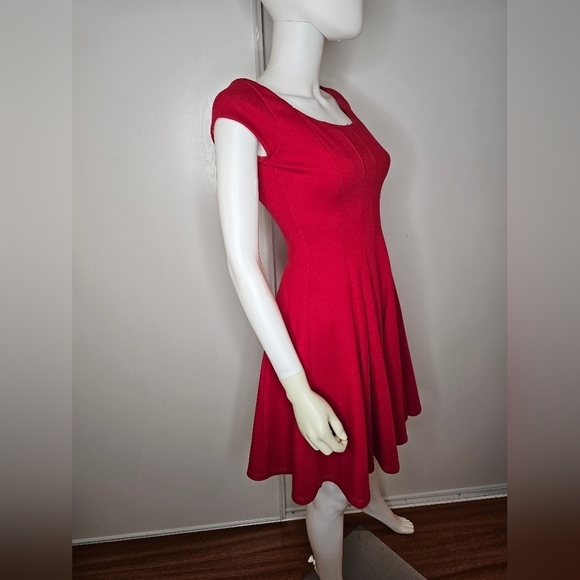 Bailey 44 Red Cap Sleeve Fit & Flare Scoop Neck Dress Size XS - Picture 11 of 14